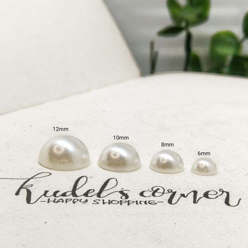 25gr Mutbel/ half pearl/ mutiara belah/ mutiara jahit lubang/ mutiara tempel6mm-12mm