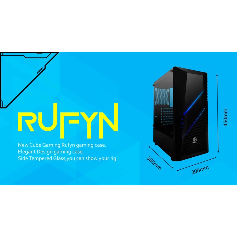 Casing CUBE GAMING RUFYN BLACK - ATX - TEMPERED / Casing PC Gaming