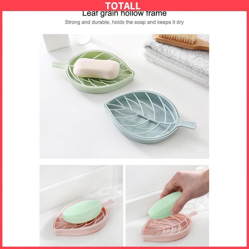 COD Kotak Sabun Daun Kreatif Kamar Mandi Gratis Punch Suction Cup Toilet Drain Soap Rack-Totall