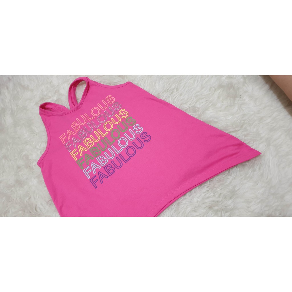 KAOS REMAJA TANKTOP "FABULOUS" PINK 16y