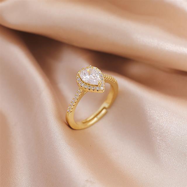 Korea air drop zircon cincin wanita Desain Terbuka indeks cincin kepribadian baru beberapa hadiah