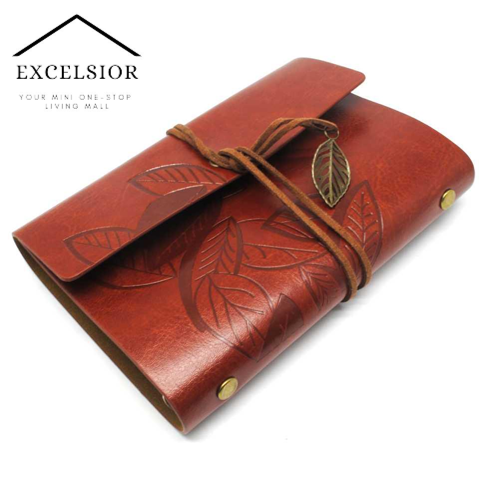 

Excelsior PHANTACI Buku Catatan Binder Kulit Retro Leaf Kertas A6 - BSD666