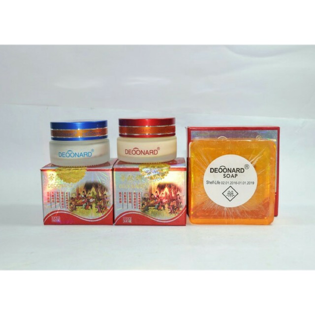 Paket Cream DEOONARD Deonard Merah Red Bleaching + Sabun Deoonard Red Bleaching
