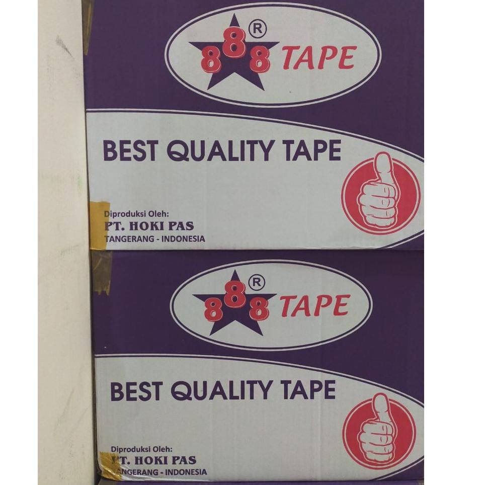 

≋ Promo lakban bening murah 888 tape 45mm x 100 yard super clear __1 Dus isi 72 Roll____148 ら