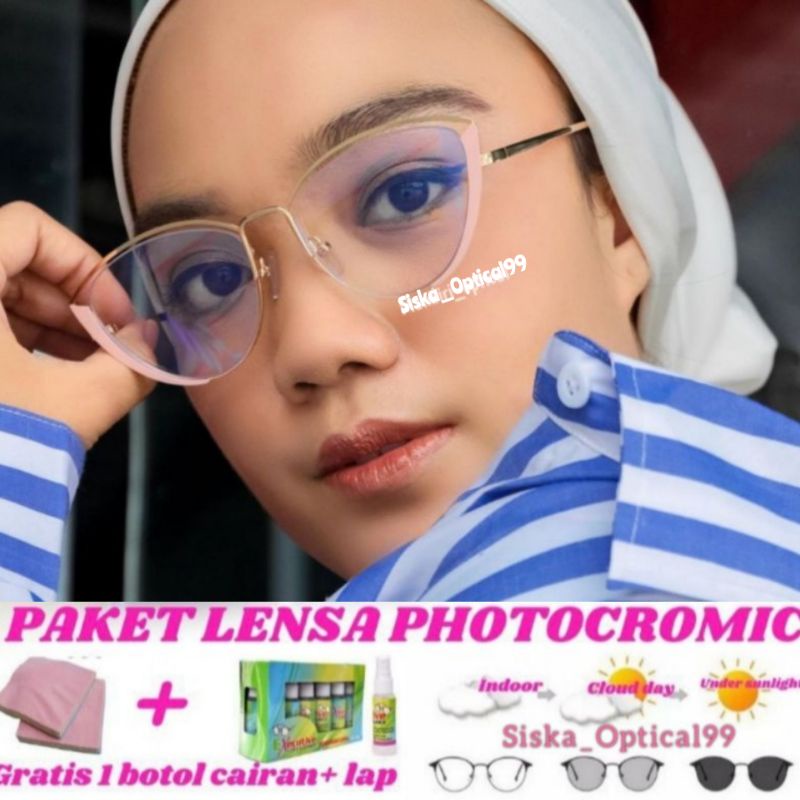 Frame Kacamata Cat Eye | Kacamata Photocromic | Kacamata Minus Anti Radiasi Kacamata 95721