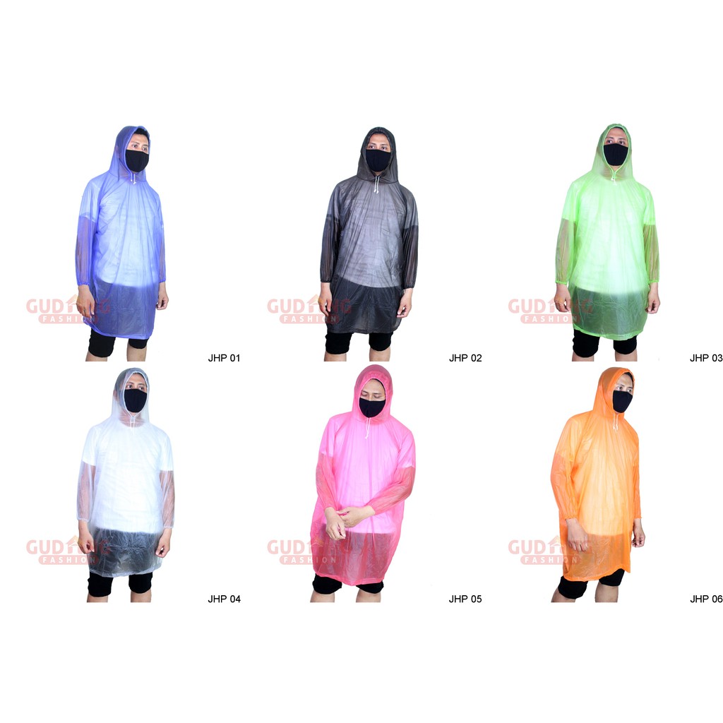 Jas Hujan Bening Transparan Setelan Baju Celana