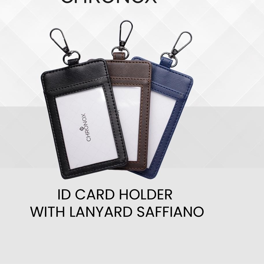 

Update! Chronox ID Card Holder SAFFIANO Fiber Pria Wanita Gantungan Kartu 팝