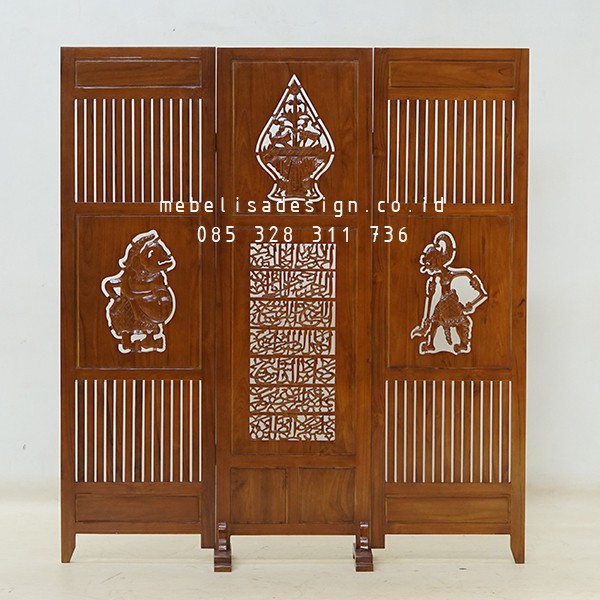 Sketsel Pembatas Ruangan Kayu Jati, Partisi Penyekat Ruangan Lipat