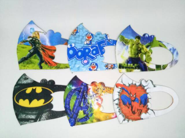 Masker Anak Scuba Motif Kartun / Masker Non Medis / Hello Kitty, Princess, Baby Shark, Avengers, LOL