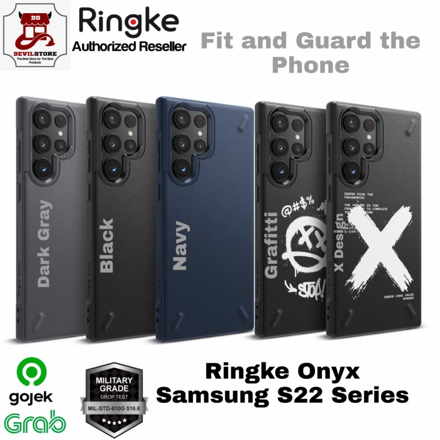 Case Samsung Galaxy S22 Ultra S22 Plus Casing S22 Ringke Onyx Original