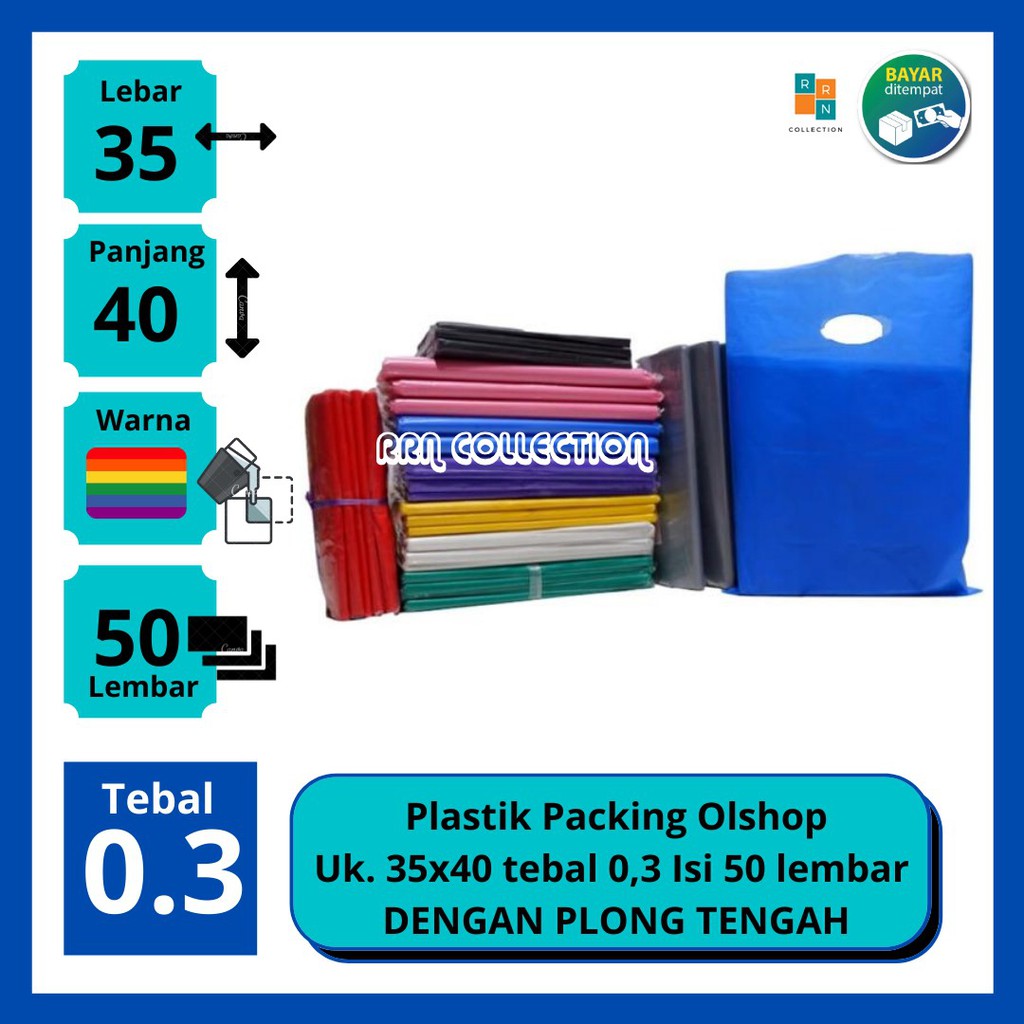 PLASTIK PACKING ADA PLONG UK. 35x40 tebal 0,3 mikron/plastik packing olshop/plastik packing baju