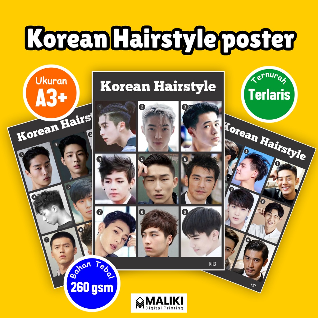 Poster Potong Rambut Korean Hairstye / gaya rambut Pria korea