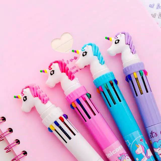 

VLL 28 pulpen pen pena mekanik 10 warna unicorn