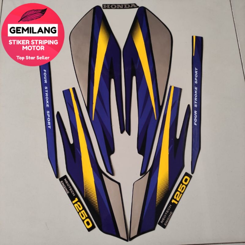 Striping Decal Polet Sticker honda gl max glmax 1997 1998 neo tech kuning biru ungu list body standa