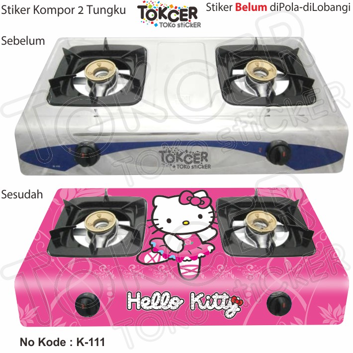 Variasi Stiker Kompor 2 Tungku HELLO KITTY