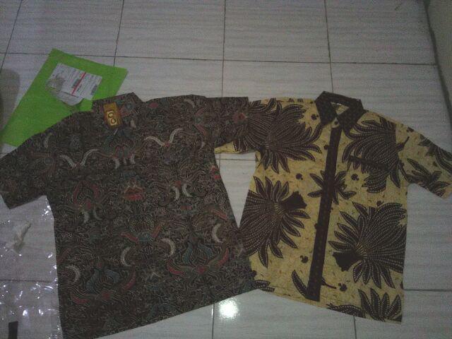 Warung Batik Kemeja Batik  Lengan Panjang Pendek Pekalongan Padi M L Xl Sogan Halus Kemeja Batik