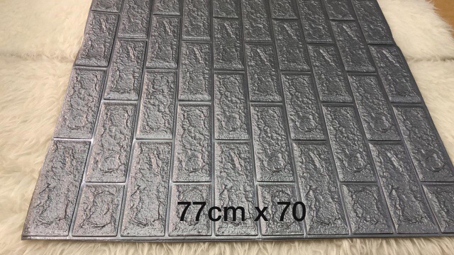 WALLFOAM BRICK MOTIF BATU BATA SILVER 3D MURAH