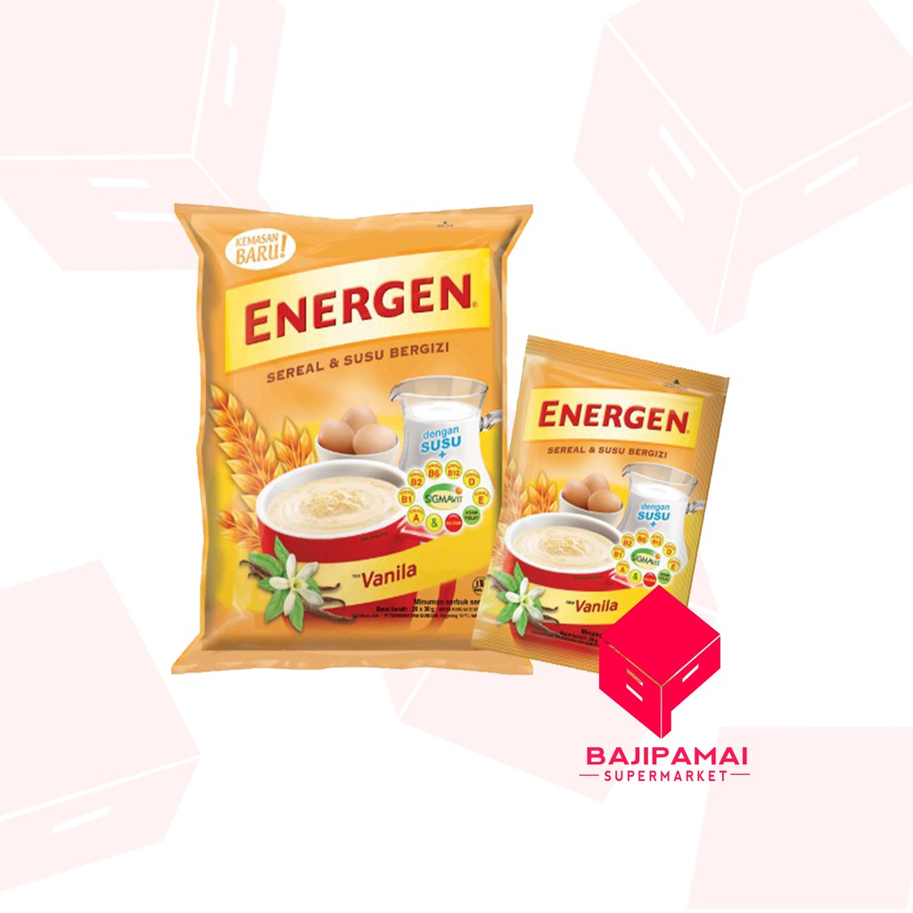 

ENERGEN VANILLA ISI 20 SACHET / BAJI PAMAI