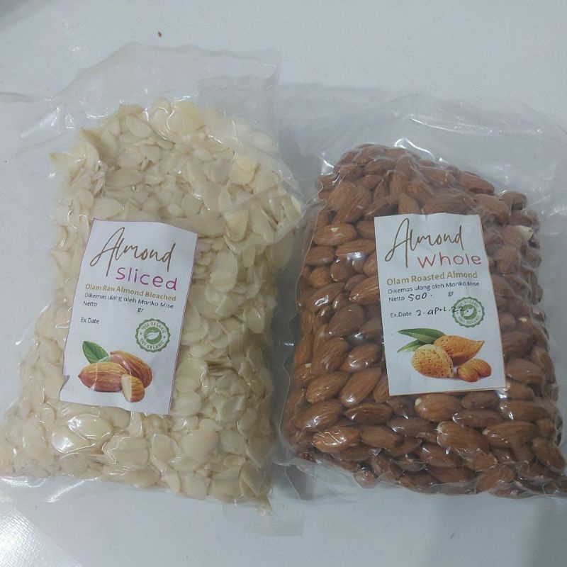 

500 gr almond slice / kacang almond whole nut / almond utuh almond nuts sliced