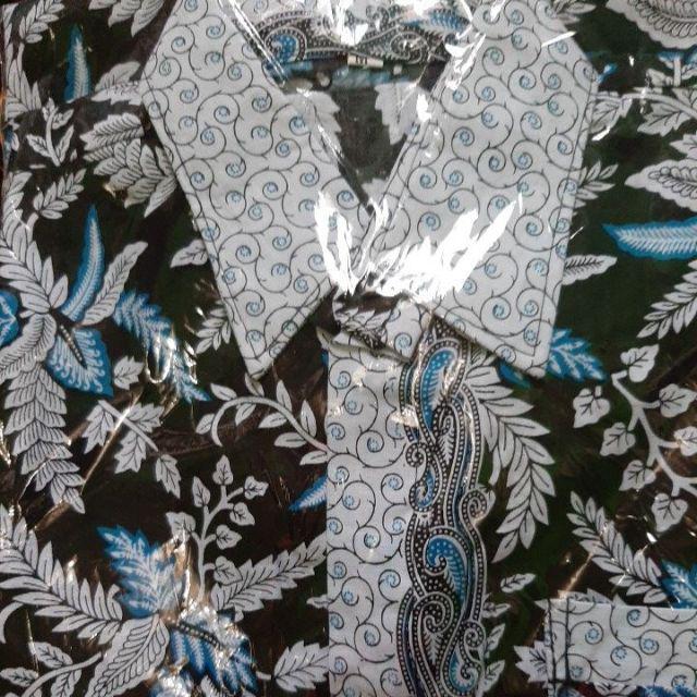 Risna Batik Hrb026 Kenongo Kemeja Hem Pendek Padi Pekalongan Sogan Merak M L Xl Murah Modern Super 5