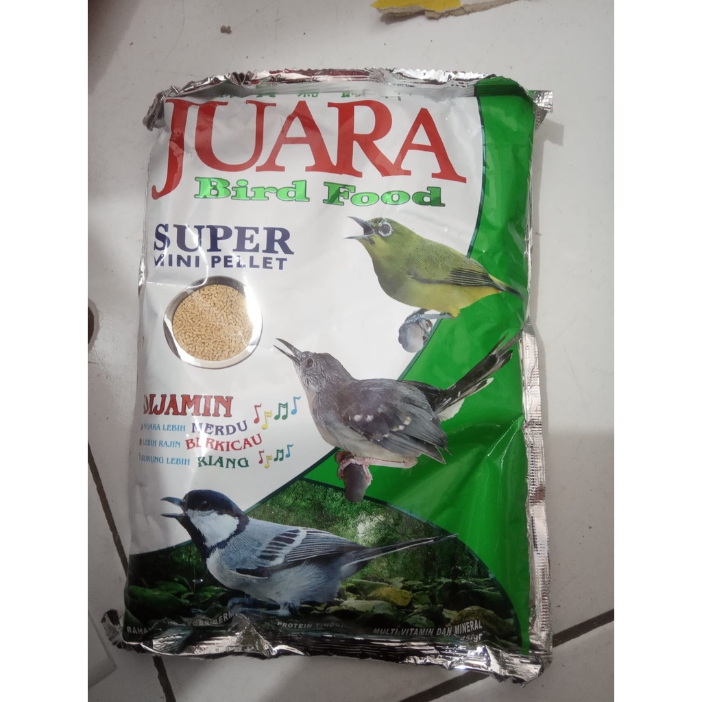 Juara Super Mini Pellet Coklat Anti Stress Pur Pakan Makanan Burung