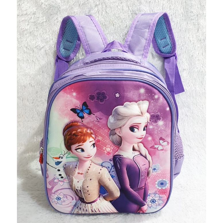 PROMO 10.10 RANSEL TIMBUL TERMURAH Tas Anak Sekolah TK Perempuan LILAC MAHKOTA LILY 3D TIMBUL IMPORT