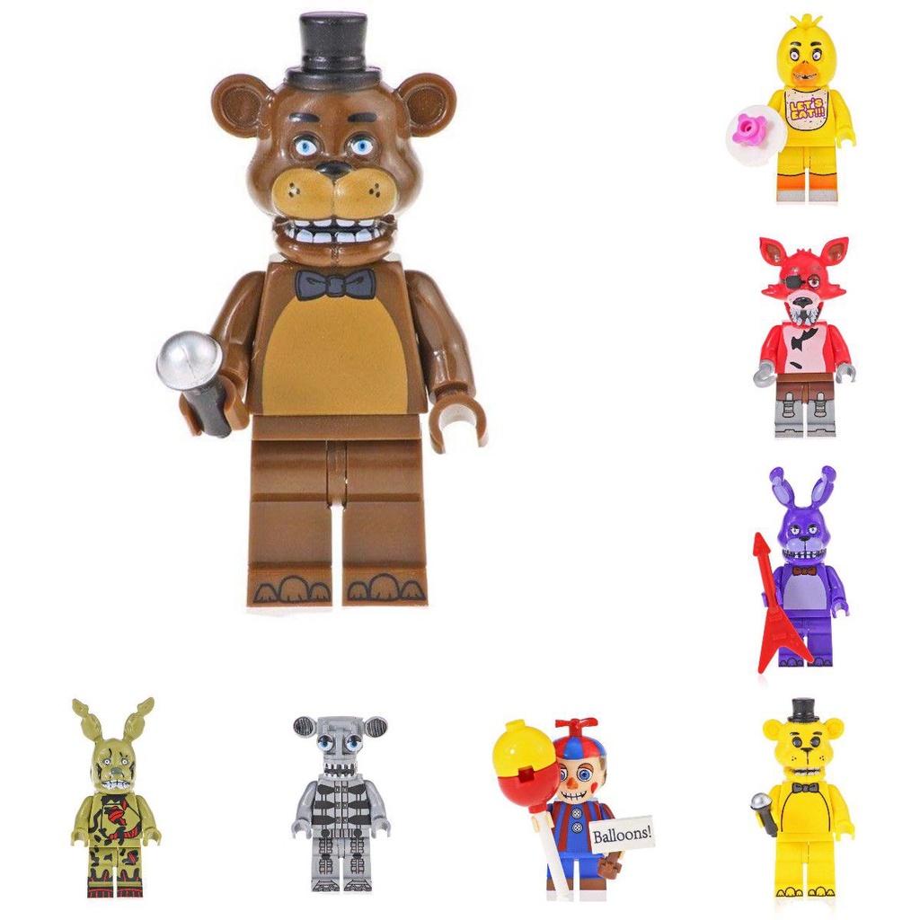 7cm Mainan Five Nights at Freddy's Midnight Bear Action Figurines Assembled Building Dolls Assembled Toys Boneka