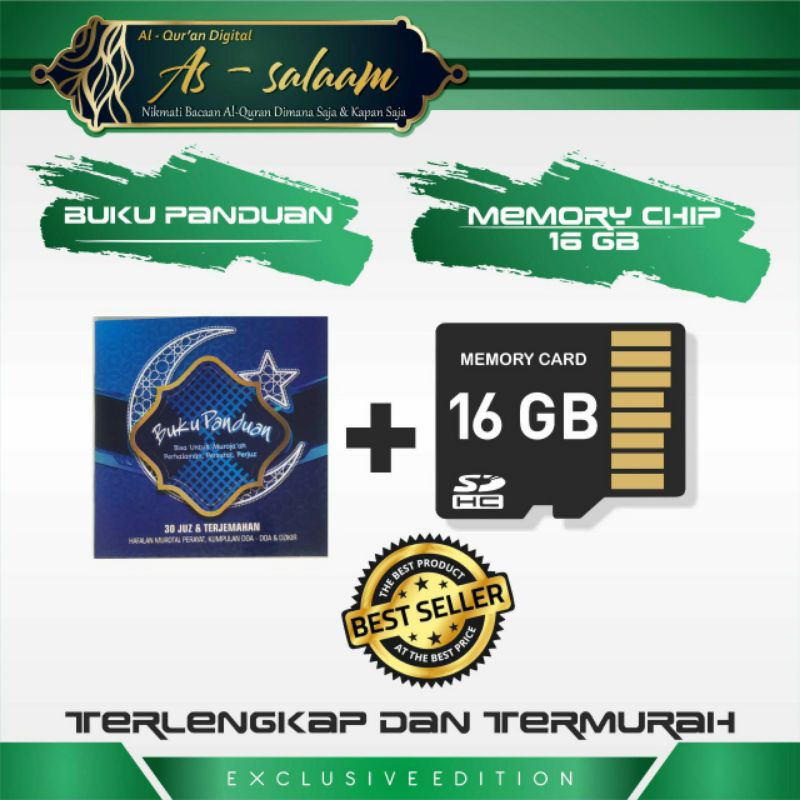 MEMORY CHIP 16GB SPEAKER ALQURAN+ BUKU PANDUAN