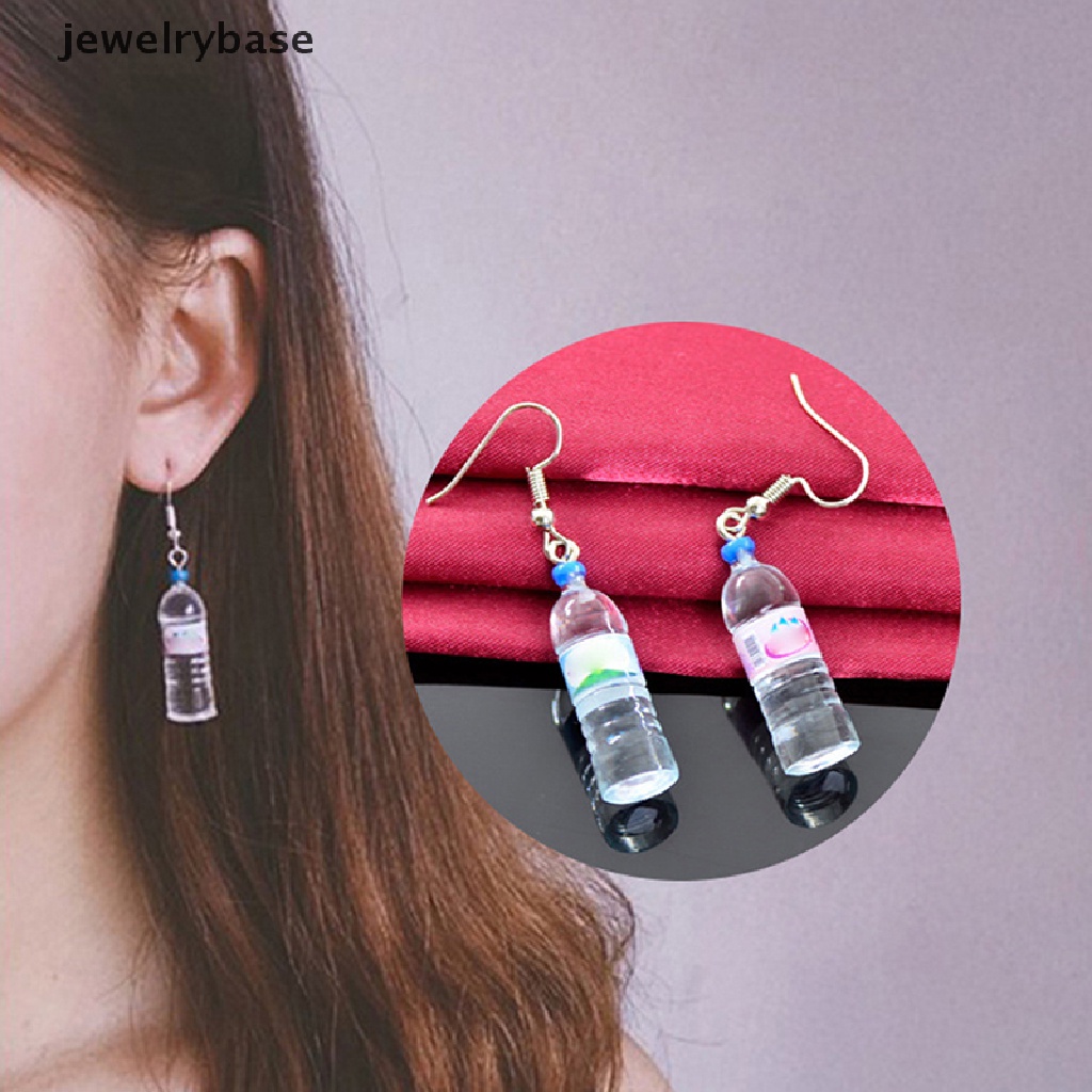 Anting Liontin Panjang Bentuk Botol Bir Air Mineral Kreatif