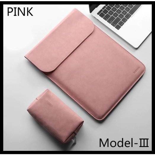 Macbook Air 2017 13 Inch Tas Sleeve Pink Leather Premium Cover