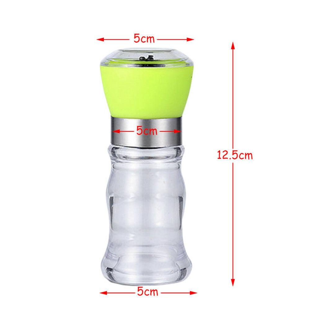 [Elegan] Mill Adjustable Kekasaran Manual Botol Garam Alat BBQ Penyimpanan Bumbu Seasoning Jar