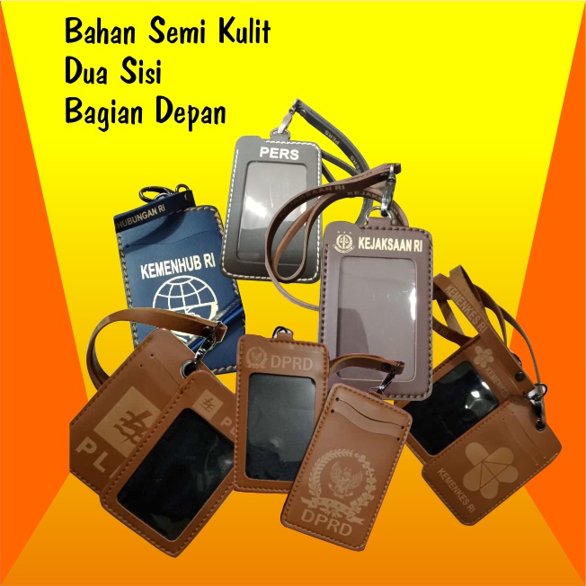 

Id Card Lanyard Name Tag Holder Kulit Pers Kemenkes Kemenhub Pln Dprd Kejaksaan