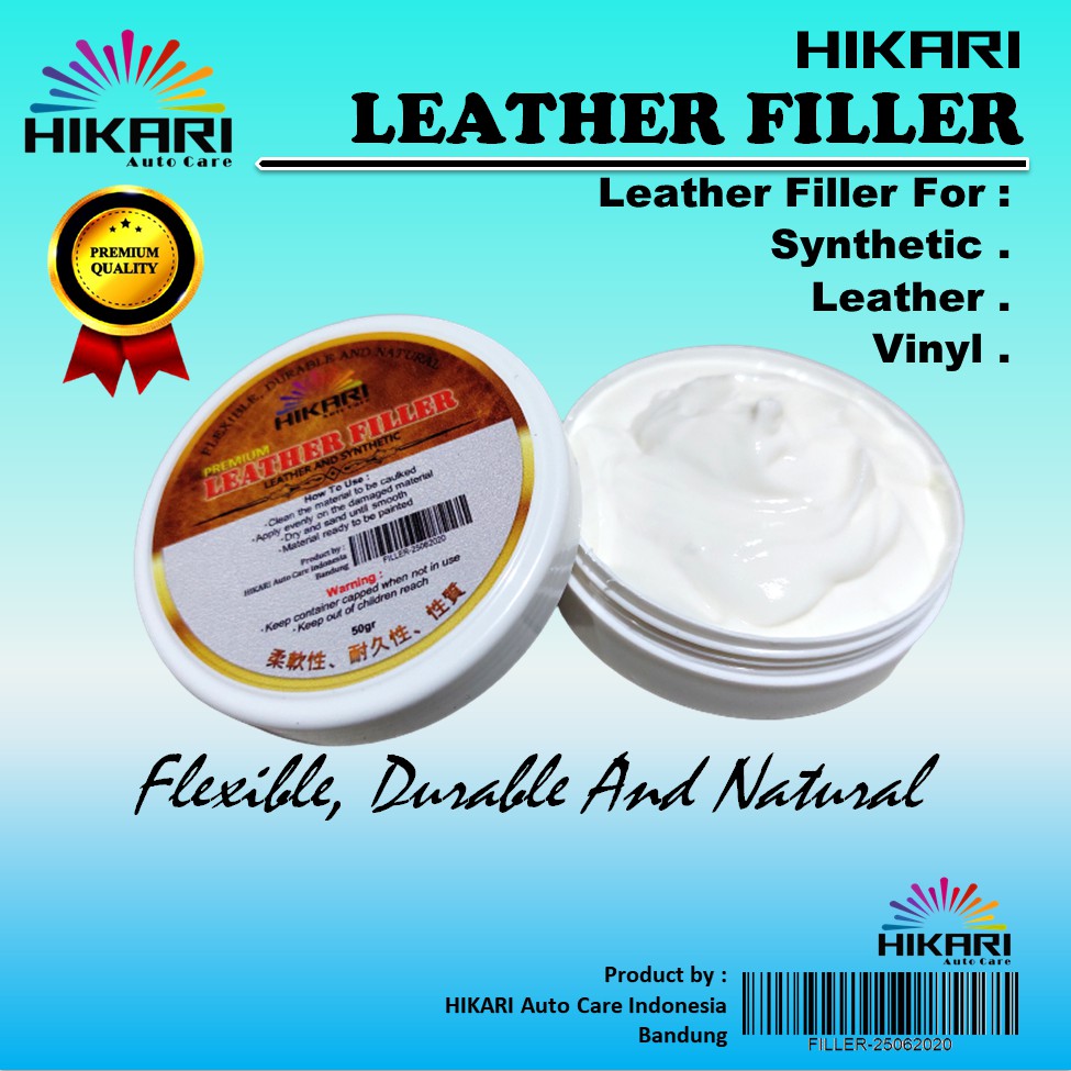 HIKARI Leater Filler / Dempul Kulit Untuk Tas , Jok Mobil , Jaket , Sepatu, Sofa, Sintesis dan Vinyl