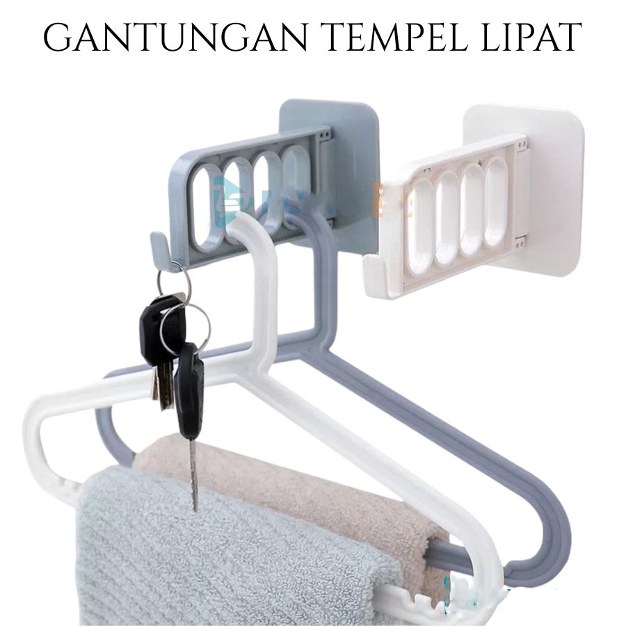 GANTUNGAN TEMPEL HOOK LIPAT / GANTUNGAN STAND HANGER JEMURAN / GANTUNGAN BAJU DINDING