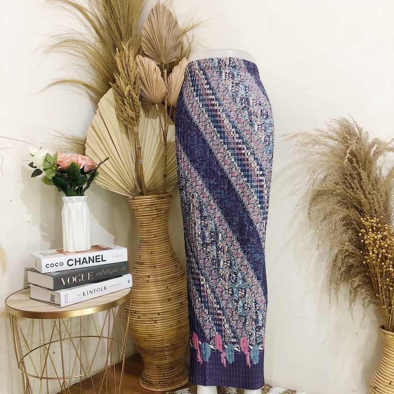 ROK BATIK PLISKET-Hana Ungu