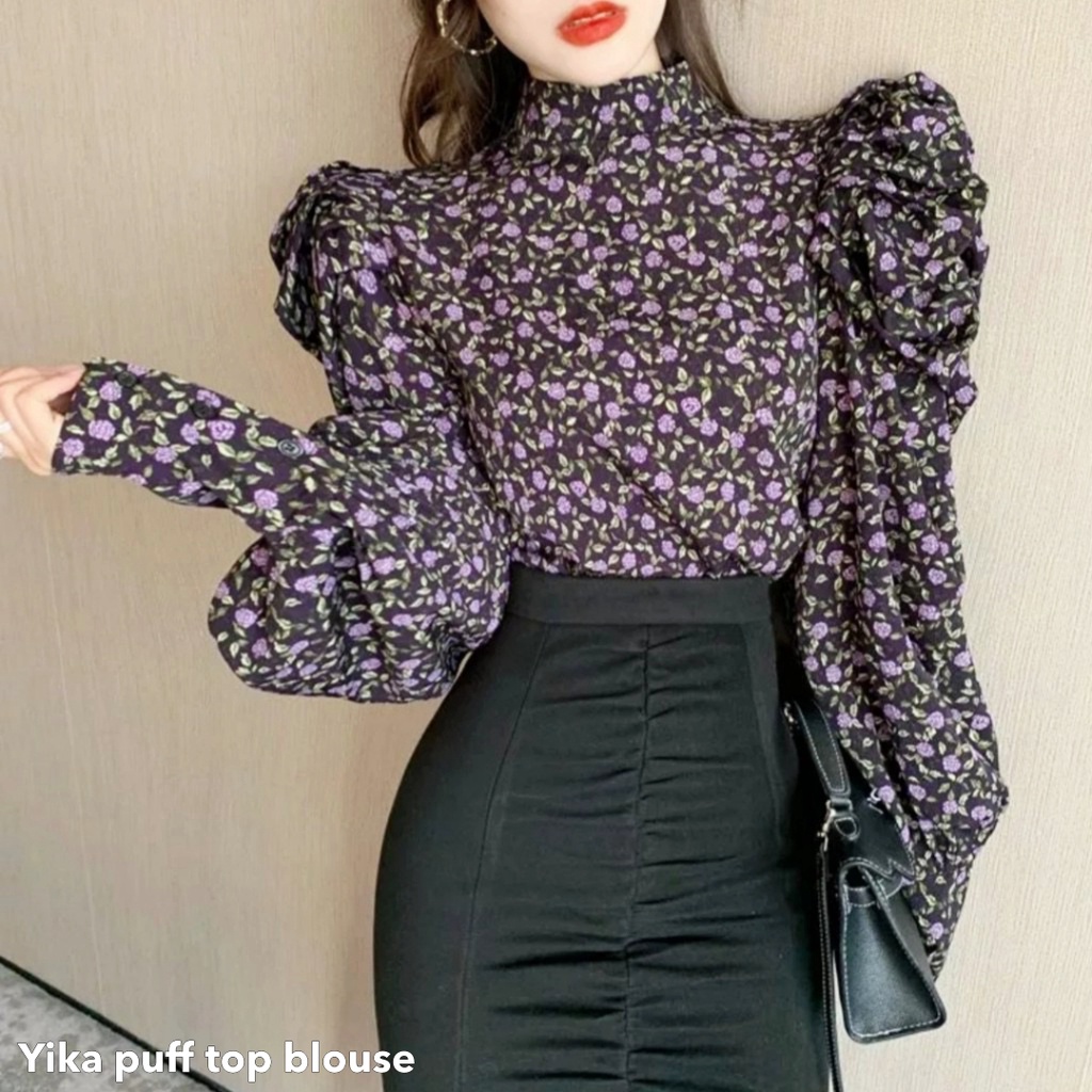 Yika puff top blouse -Thejanclothes