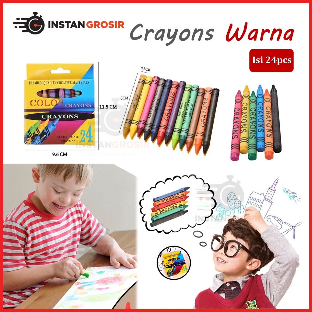 

Crayon Warna art set isi 24 perlengkapan menggambar color pencil alat mewarnai melukis Gambar kreativitas anak kerayon pensil colour krayon mini crayons