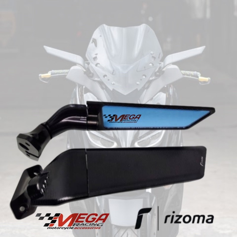 Spion Fairing Winglet Rizoma Full CNC Premium Original Universal Motor Mega Pro Ninja Zx25R Zx10R Zx636 Z10R R6 Ninja 250 Fi Karbu Nmax Pcx Cbr 250r R15 R25 Klx GP f22r Moge Sayap xmax pcx adv