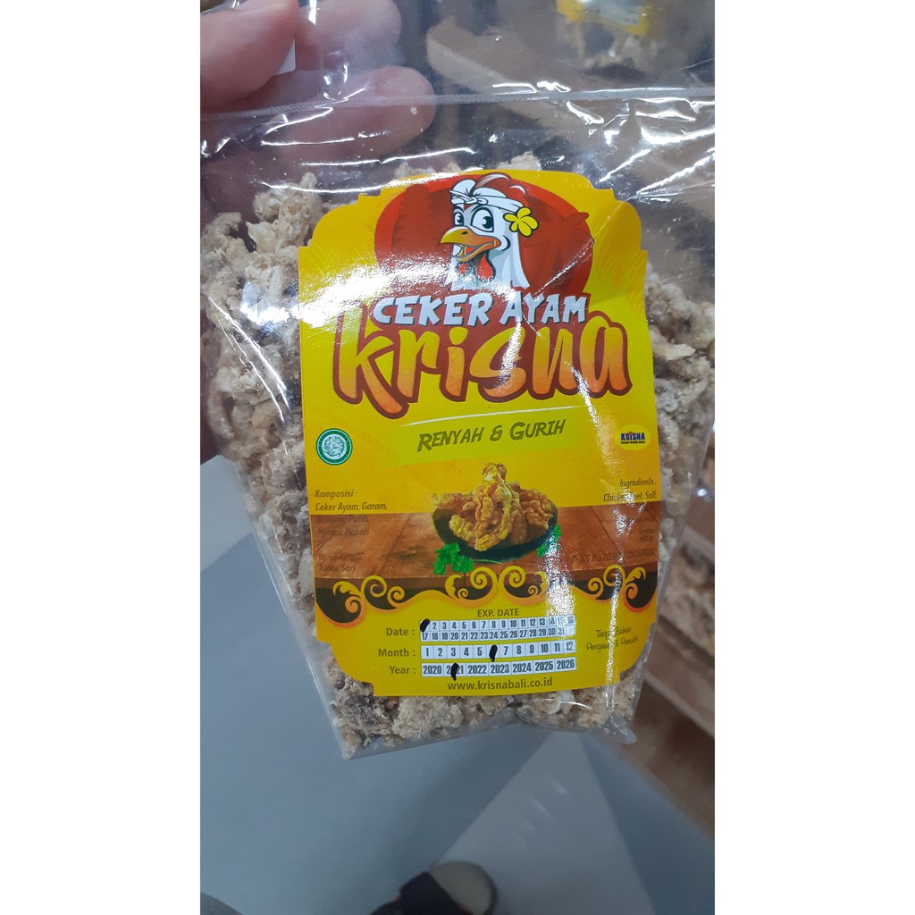 KERIPIK CEKER AYAM ORIGINAL/ BUMBU PEDAS KRISNA 150GR