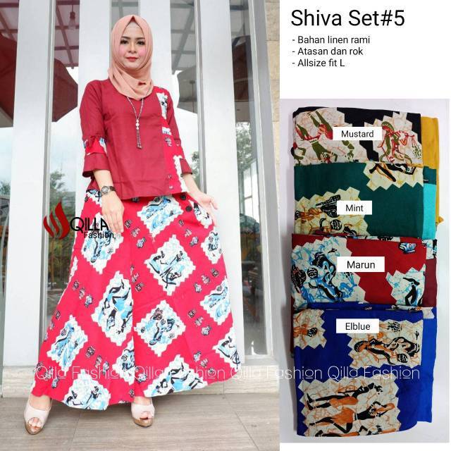 Baju setelan linen shiva set 5