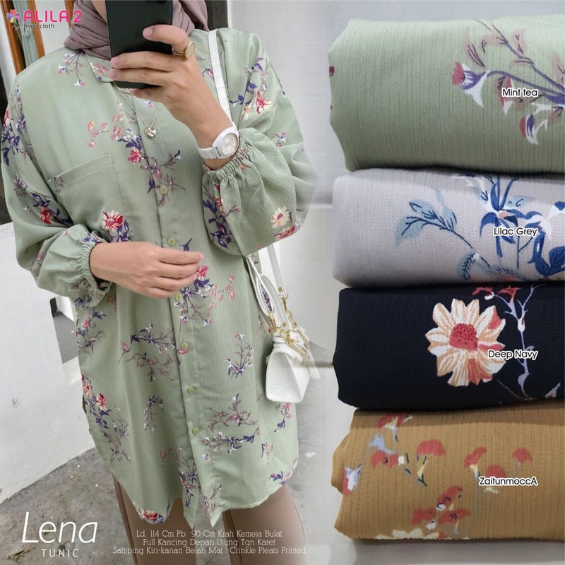 LENA TUNIK BY ALILA | TUNIK FASHION MUSLIM | TUNIK MOTIF BUNGA