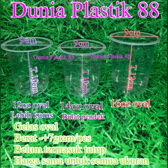 

2Xbtygneal Sakha Snack ) Isi50Pc Gelas Cup Oval 10Oz Pendek 12Oz 14Oz 16Oz 18Oz 22Oz Bahan Pp Bulat