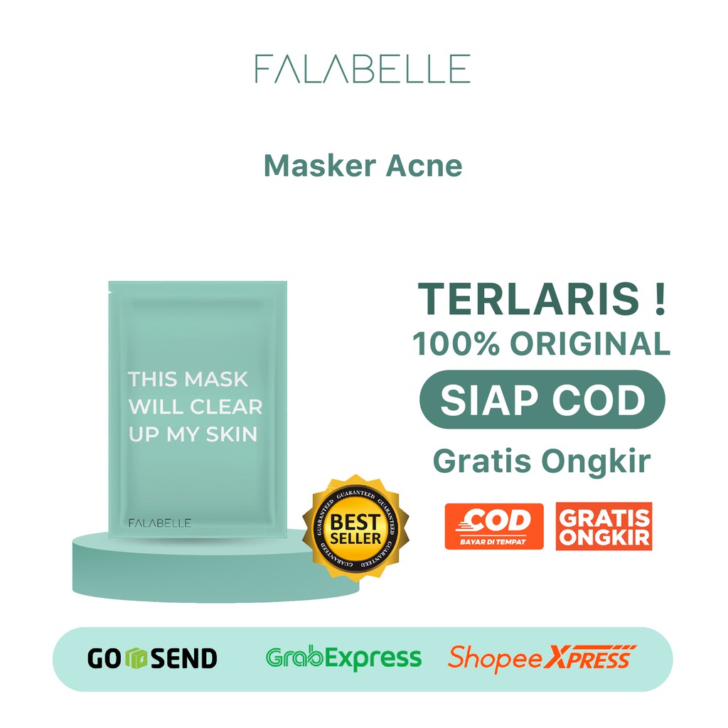 Falabelle Bundling Cegah Jerawat 2 ( Acne Mask,TamanuOil 30 ml , Serum Falabelle 15 ml)