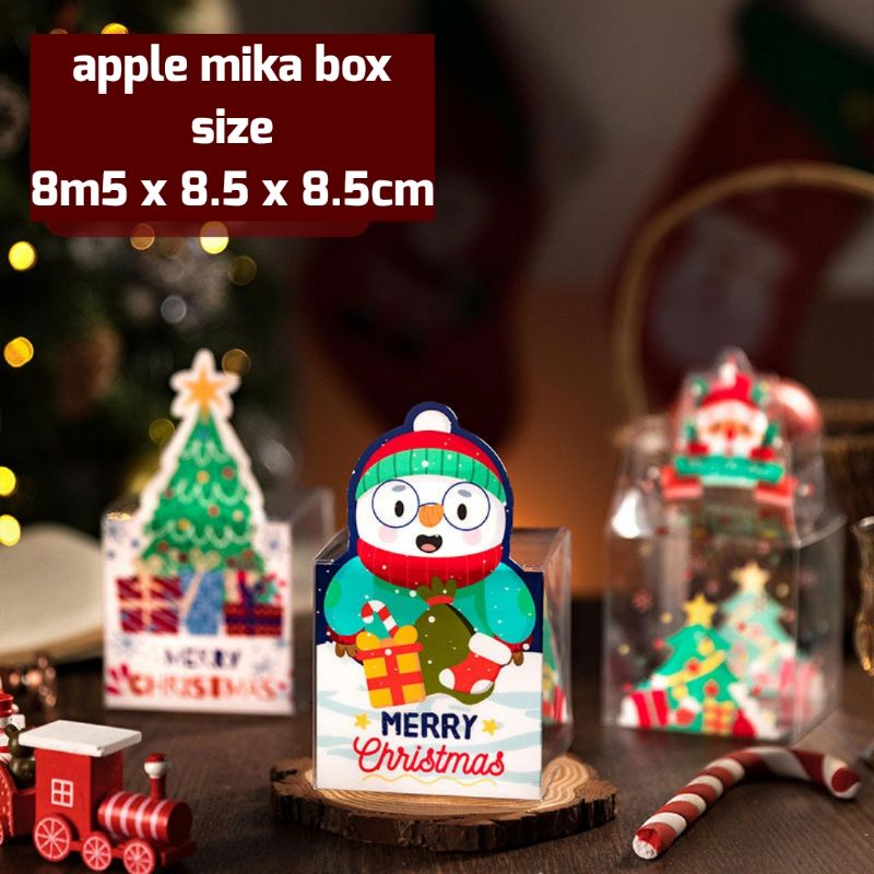 

Christmas Box mika kotak mika natal transparant unik apple box NB26