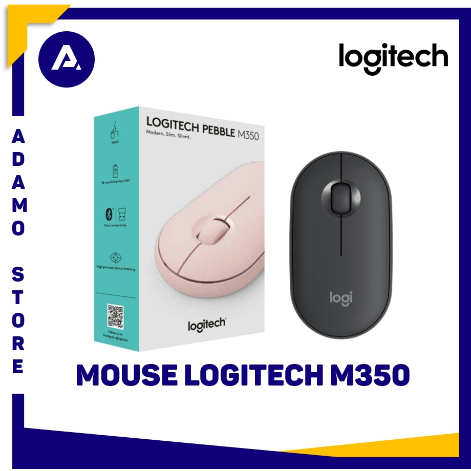 Mouse Wireless Bluetooth Logitech Pebble M350 Silent Slim