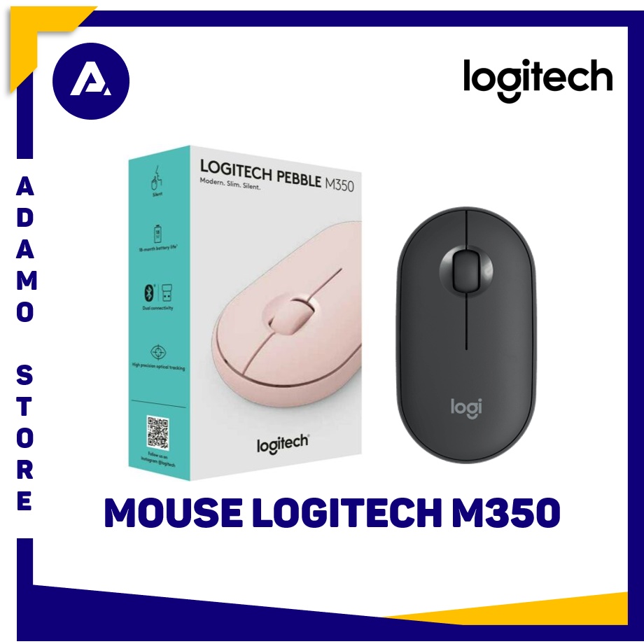 Mouse Wireless Bluetooth Logitech Pebble M350 Silent Slim
