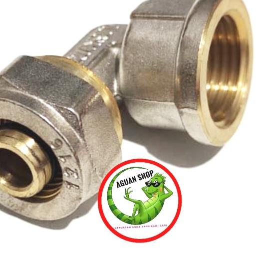 ELBOW KENI DRAT DALAM AIR PANAS 1/2" SAMBUNGAN PIPA AIR PANAS KUNINGAN