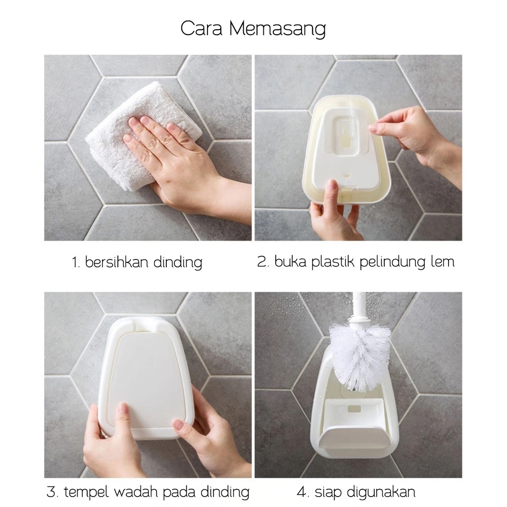 CA 02 Sikat WC Minimalist Tempel Dinding Toilet Brush