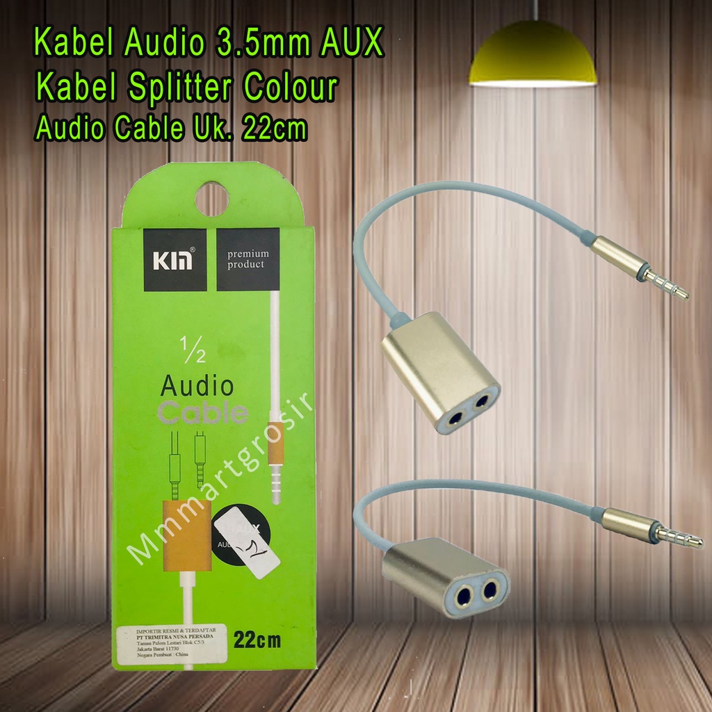 Kabel Audio / Audio Cable 3.5mm AUX / Kabel Splitter Colour / Uk.22cm