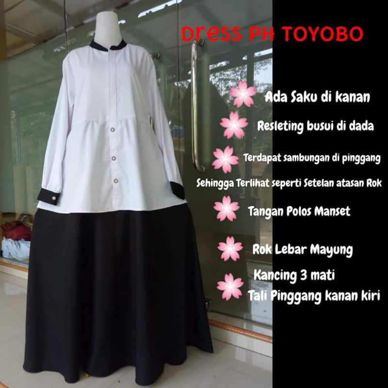 Gamis Hitam Putih ASN Ready S M L XL